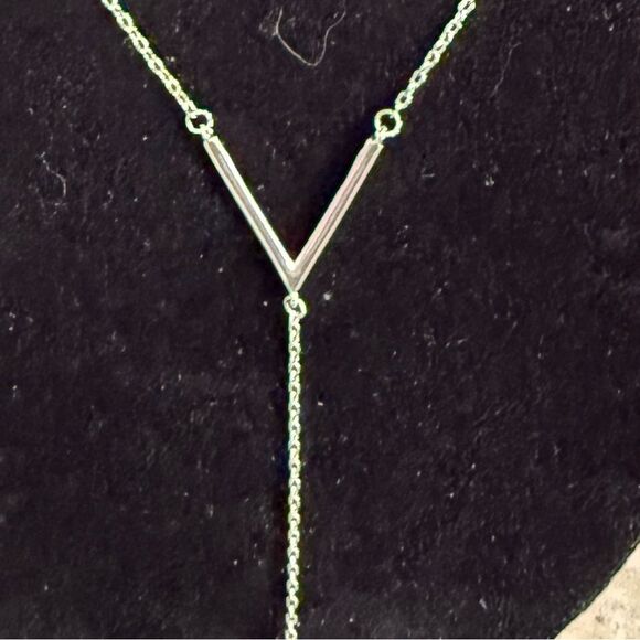 NEW AH Elegant Y Shape Tie Necklace Sterling Silver Chain Necklace - Picture 6 of 9